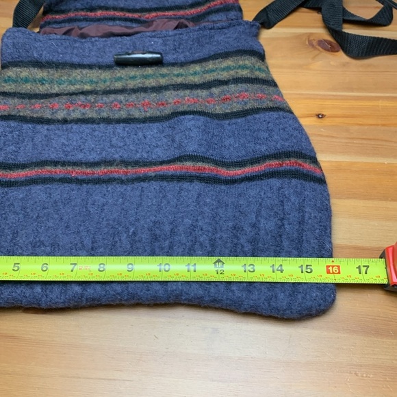 Bohemian Boiled Wool Crossbody Bag, Secure Closure, Lined, Roomy - Picture 9 of 11